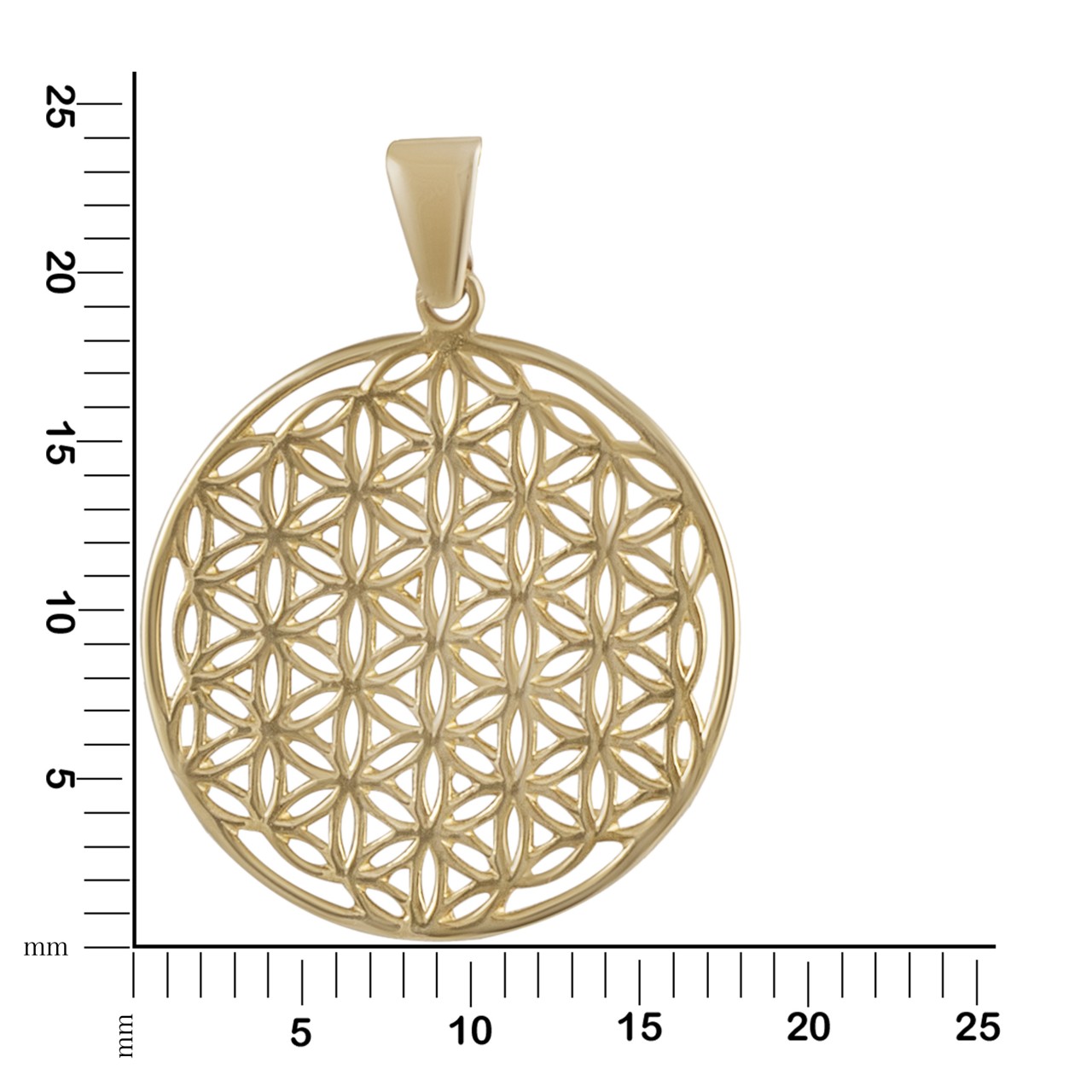Anhänger 375 Gold Motiv Blume des Lebens