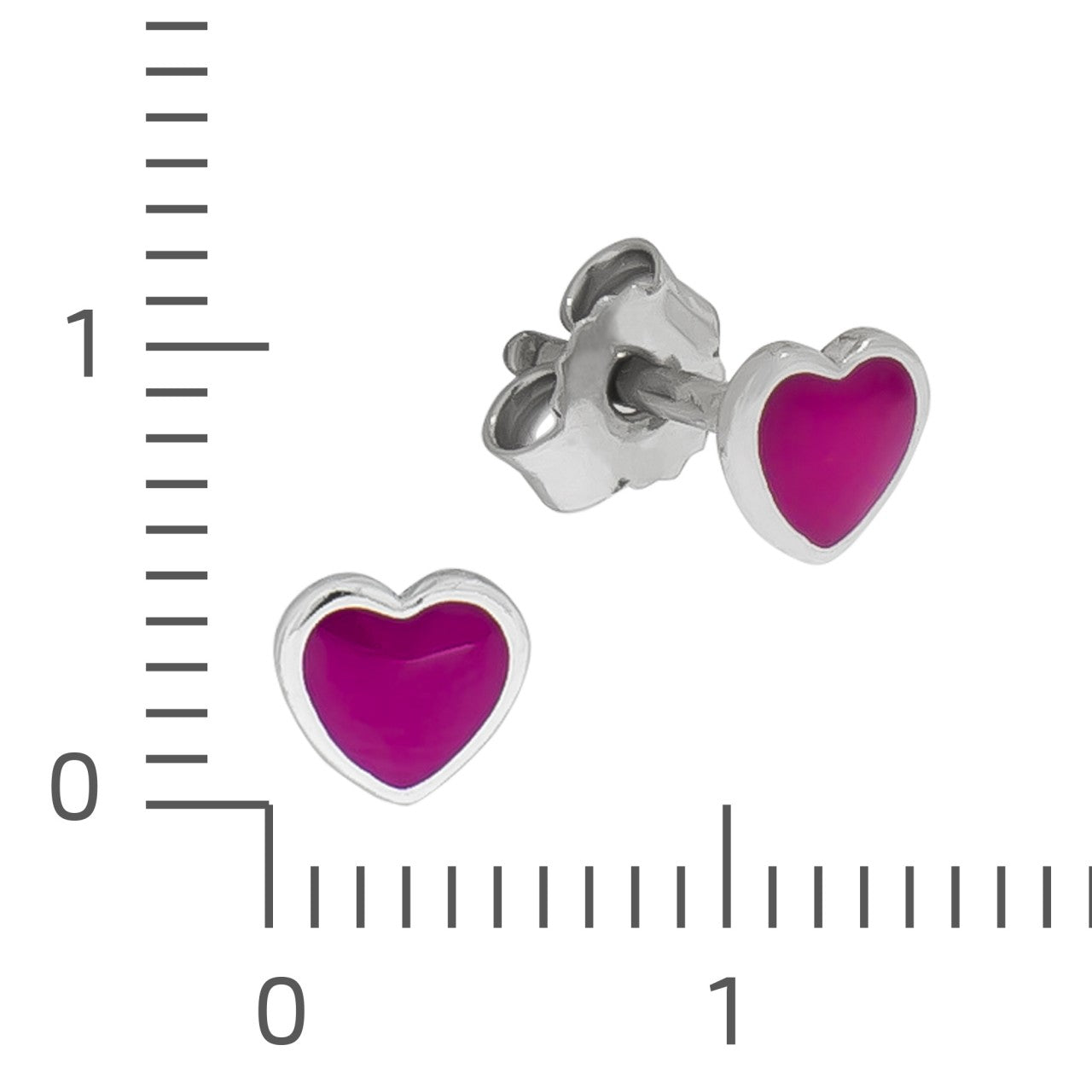 925/- Sterling silver heart lacquer pink