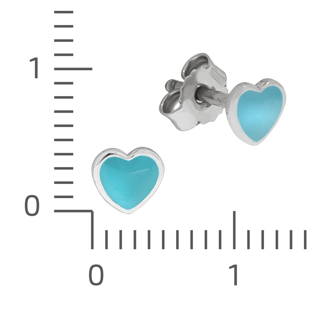 925/- Sterling silver heart lacquer turquoise