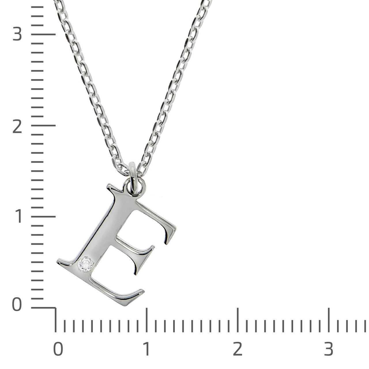 925/- Sterling Silver Diamond 0.008ct. Letter E