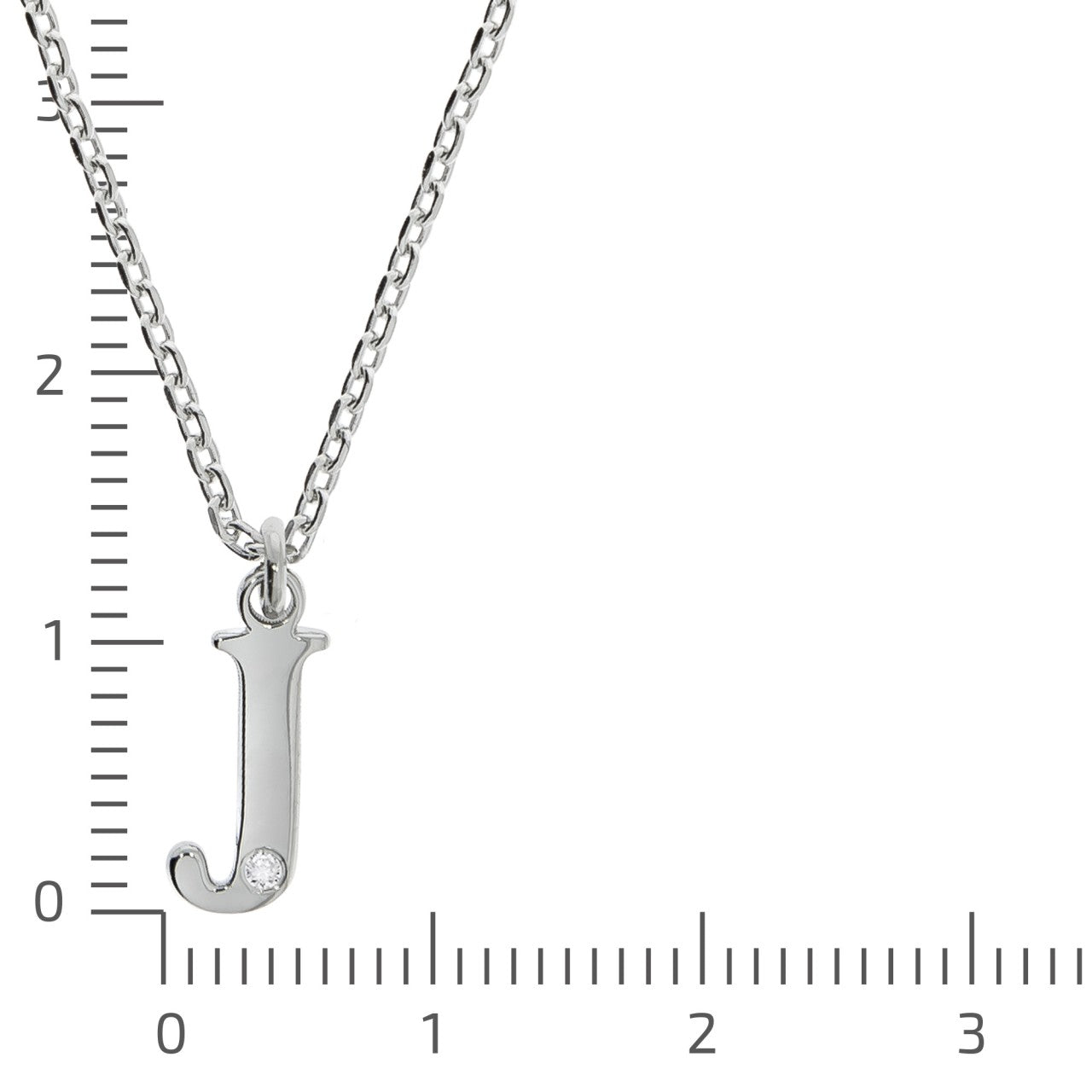 925/- Sterling Silver Diamond 0.008ct. Letter J