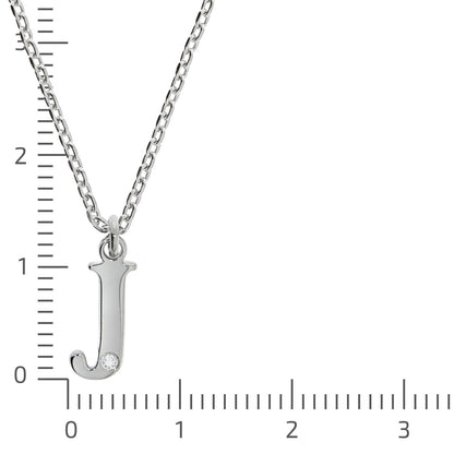 925/- Sterling Silver Diamond 0.008ct. Letter J