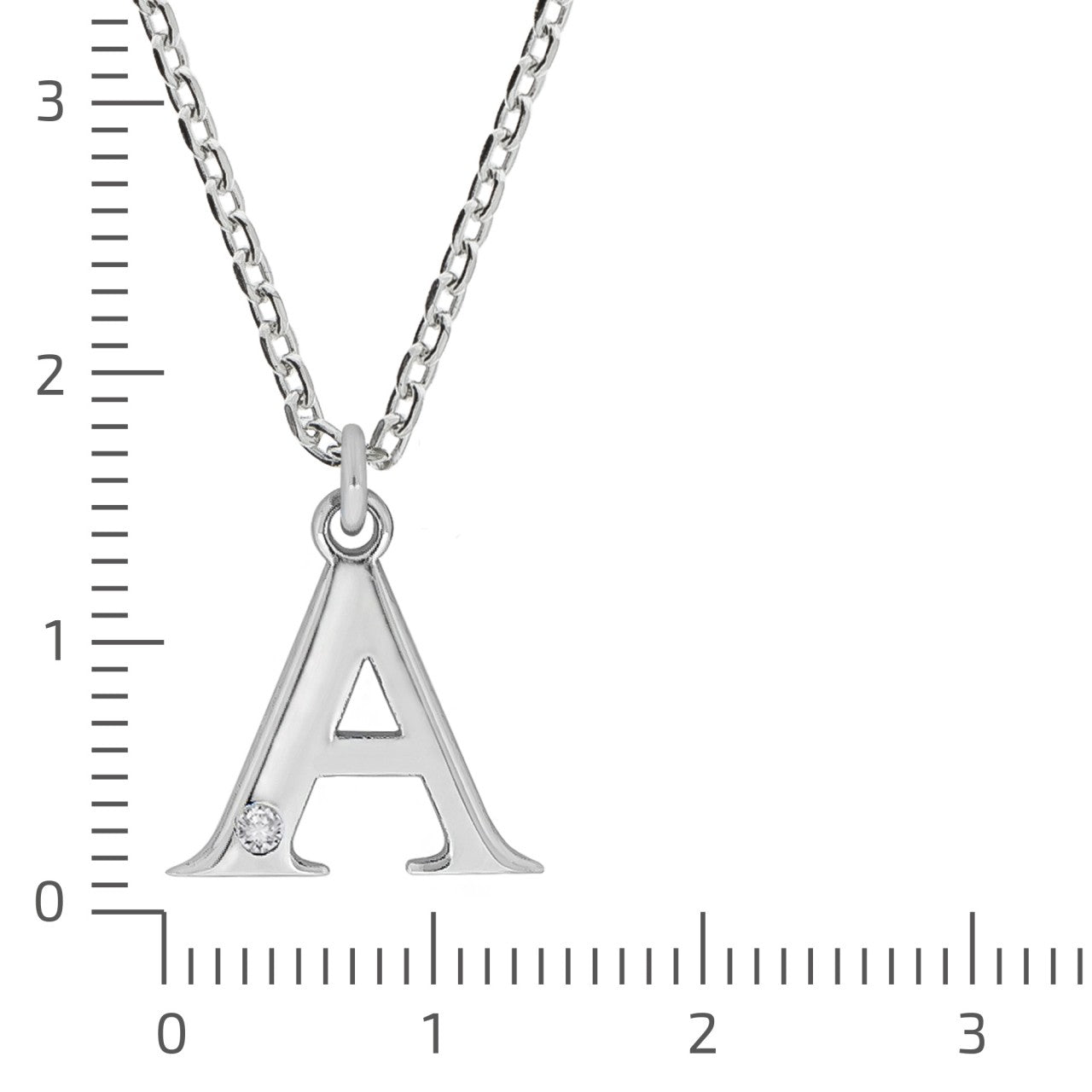 925/- Sterling Silver Diamond 0.008ct. Letter a