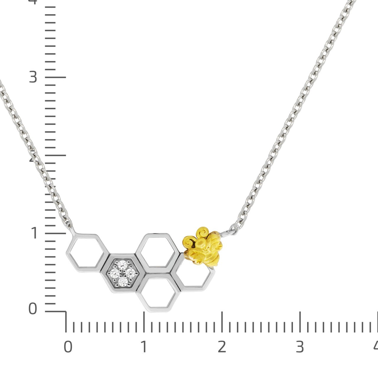 925/- Sterling silver rhodium-plated 2-color zirconia