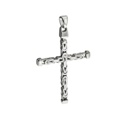 925 silver cross byzantine chain polished