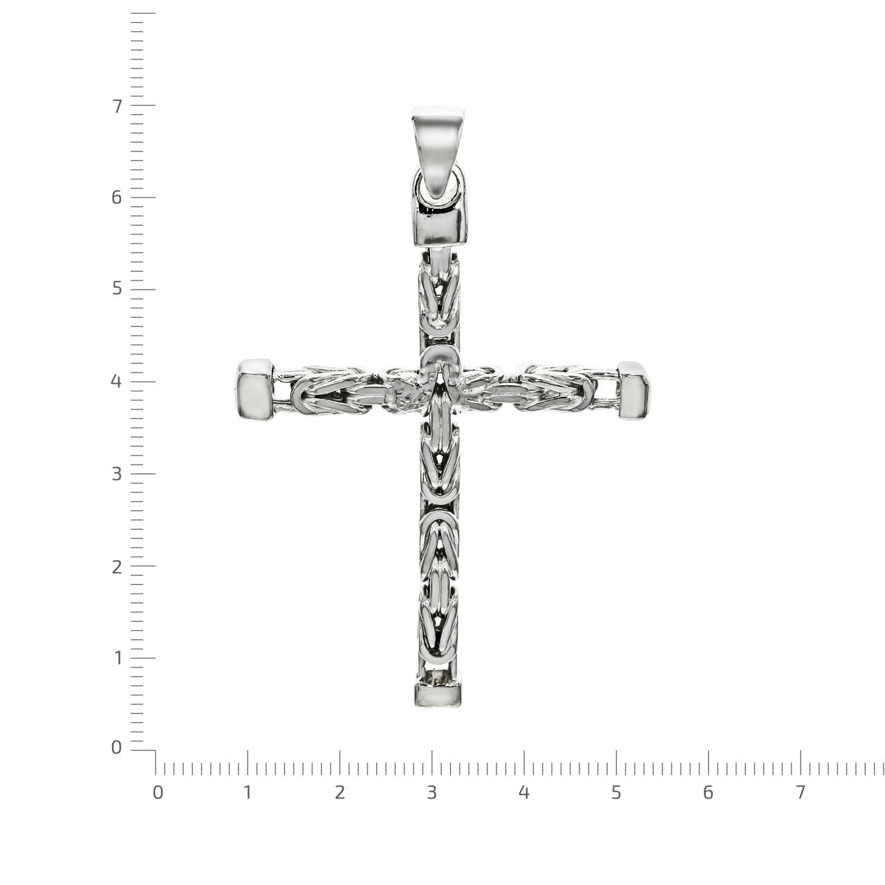 925 silver cross byzantine chain polished
