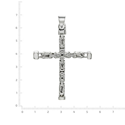 925 silver cross byzantine chain polished