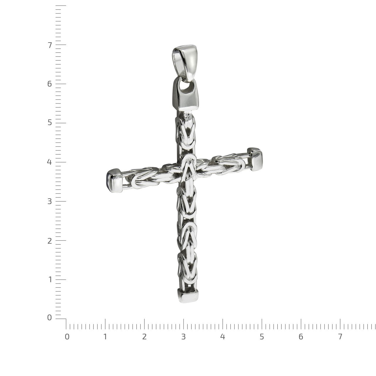925 silver cross byzantine chain polished