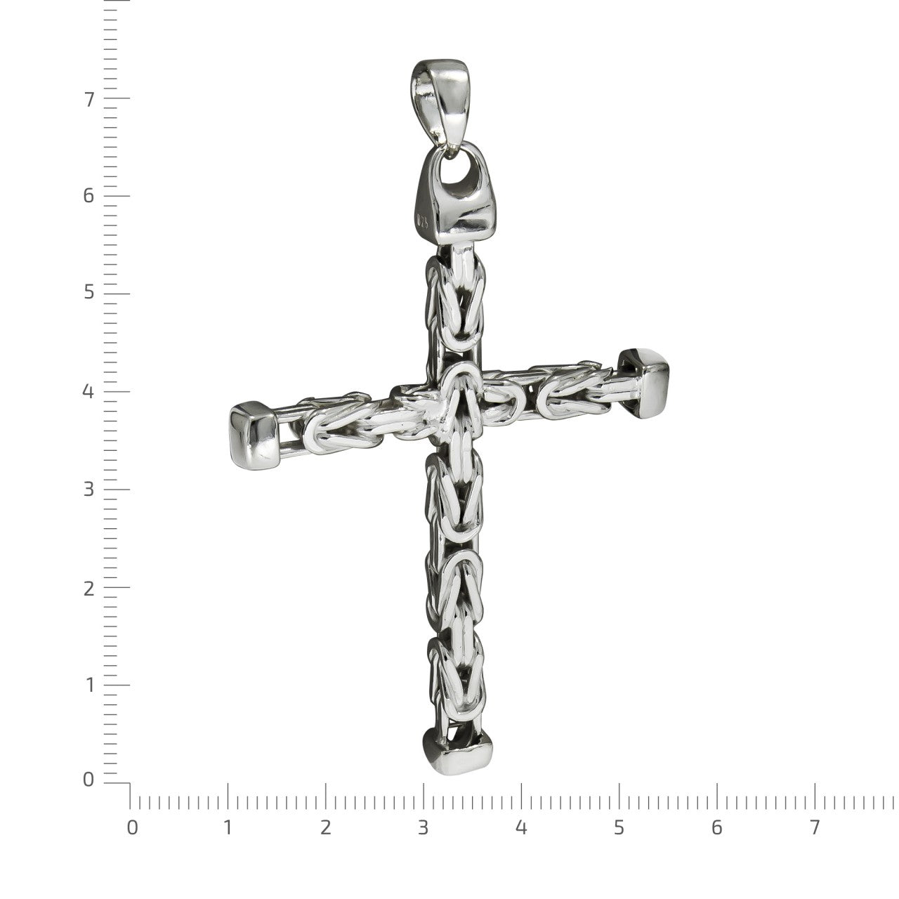 925 silver cross byzantine chain polished
