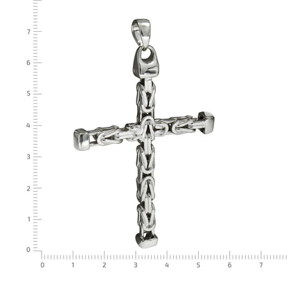 925 silver cross byzantine chain polished