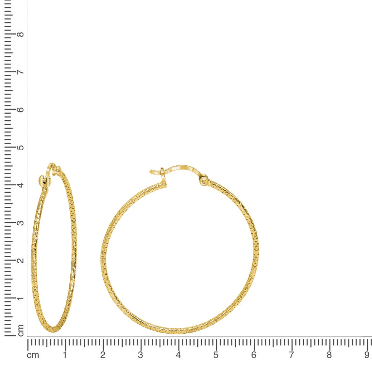 Creolen 925 Silber vergoldet 4,0cm 925/- Sterling Silber ohne Stein 4,0cm diamantiert