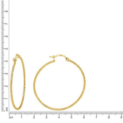 Creolen 925 Silber vergoldet 4,0cm 925/- Sterling Silber ohne Stein 4,0cm diamantiert