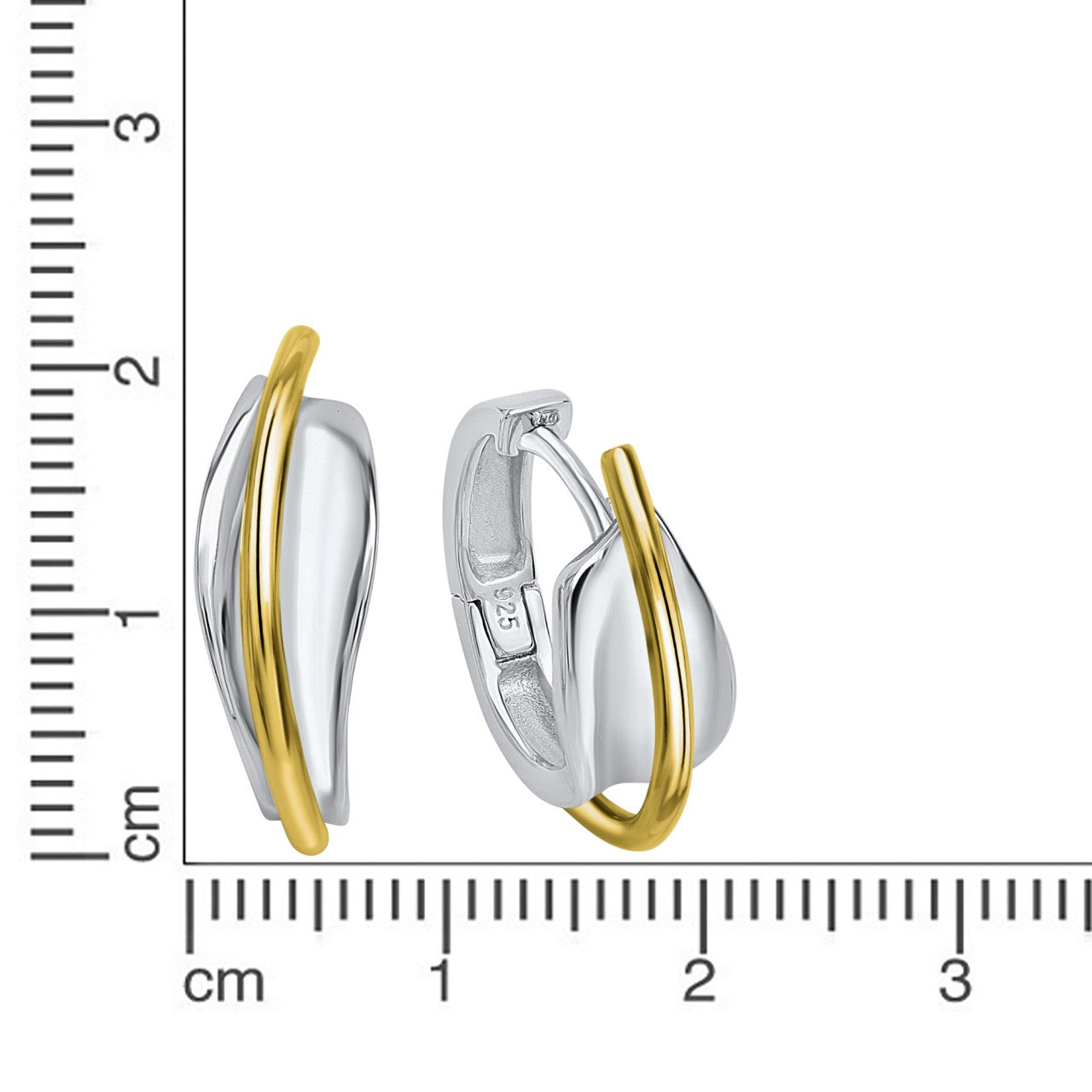 925 silver rhodium-plated and partially gold-plated
