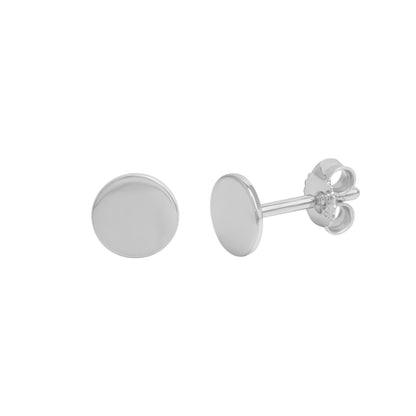 Ohrstecker 925 Silber rhodiniert Scheibe