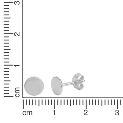 Ohrstecker 925 Silber rhodiniert Scheibe