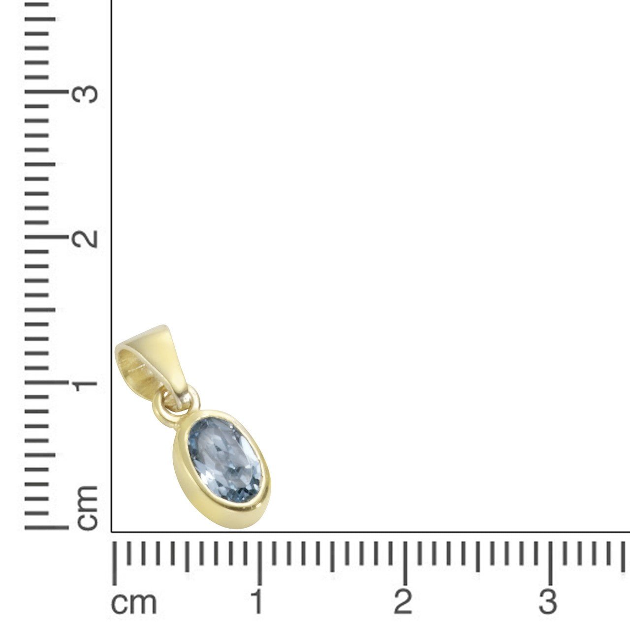 Anhänger 333/- Gelbgold mit Blautopas (beh.) - LUMINOSO JEWELRY