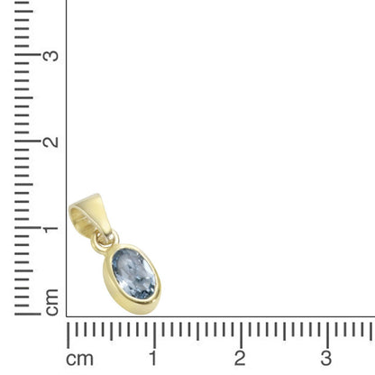 Anhänger 333/- Gelbgold mit Blautopas (beh.) - LUMINOSO JEWELRY