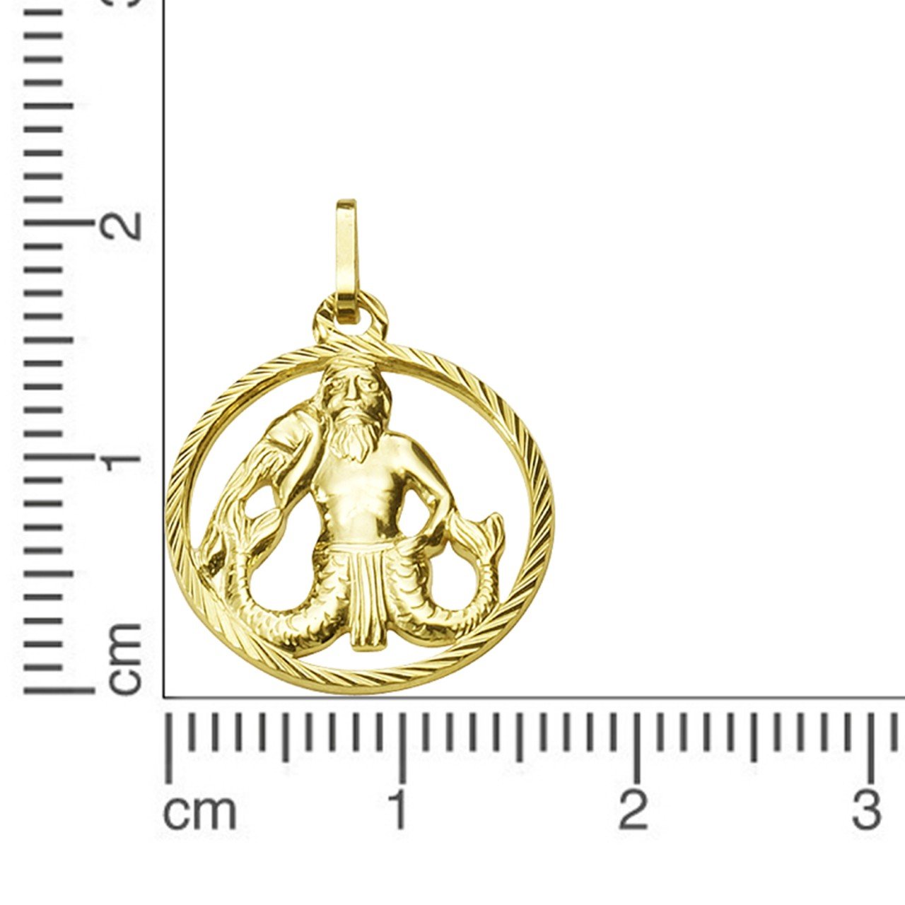 Anhänger 333/- Gelbgold Sternzeichen Wassermann - LUMINOSO JEWELRY